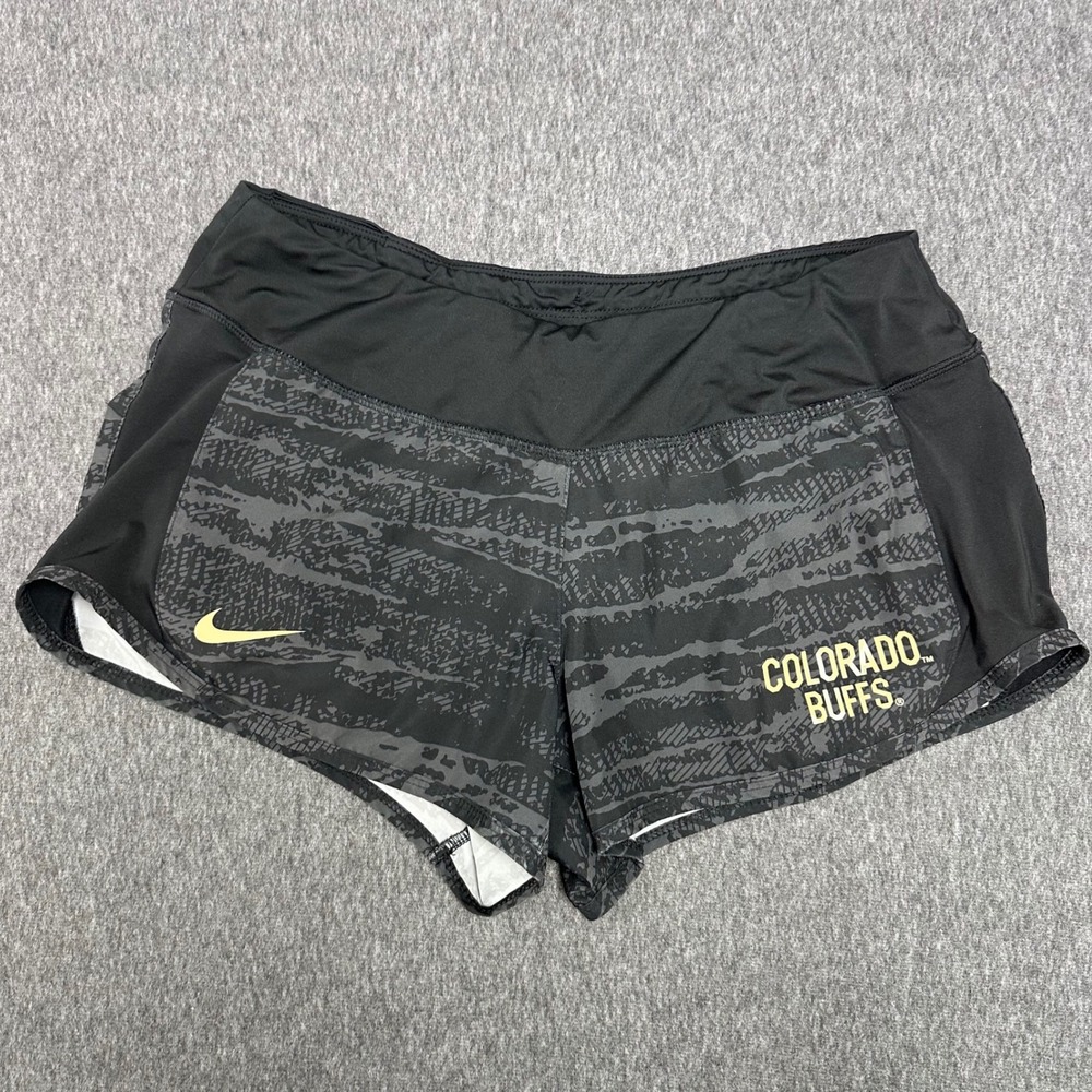 Nike Colorado Buffs Running Shorts Dri-FIT Athletic Gym Black Medium - Picture 1 of 9